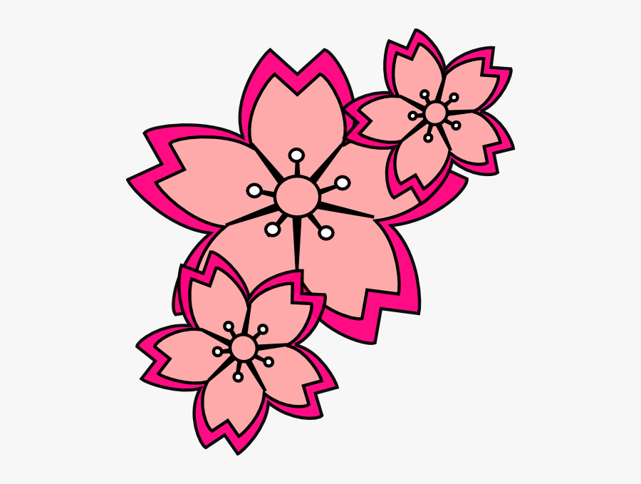 Cherry Blossom Free Clip Art Cliparts - Sakura Flowers Clip Art, Transparent Clipart