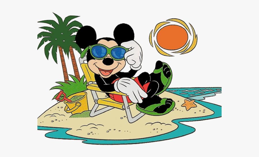 Mickey Mouse On The Beach, Transparent Clipart