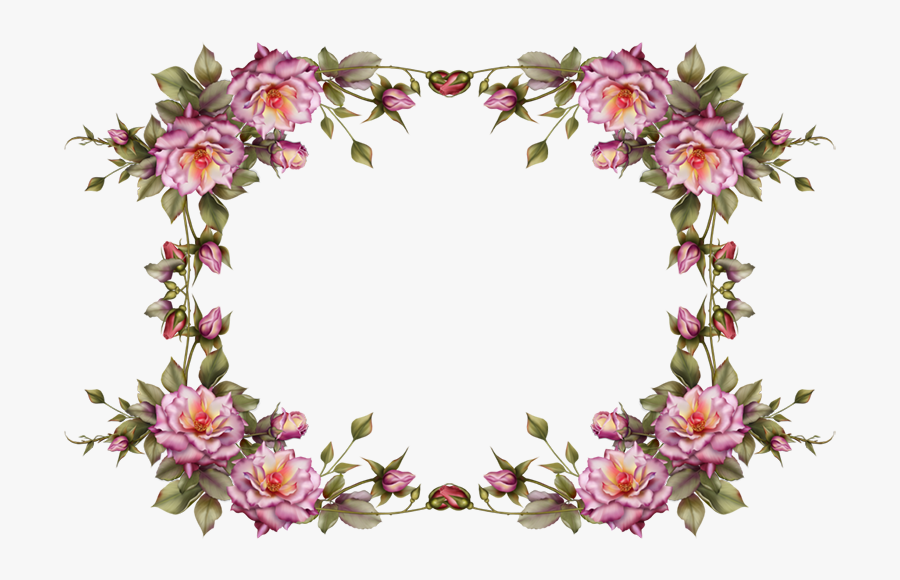 Flower Clipart Frame Png - Transparent Background Flowers Frames, Transparent Clipart