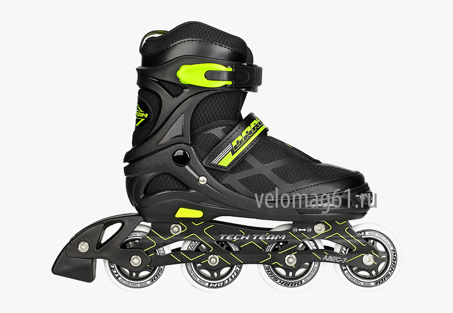 Roller Skates Png - Чёрный Зелёный Ролики, Transparent Clipart