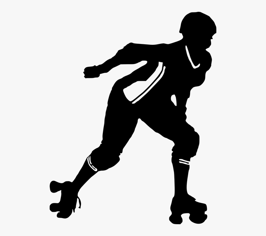 Girl, Roller, Silhouette, Skate, Skating - Roller Skating Vector Png, Transparent Clipart