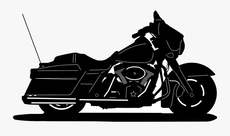 Custom Harley Harley-davidson Street Motorcycle Clip - Harley Street Glide Silhouette, Transparent Clipart