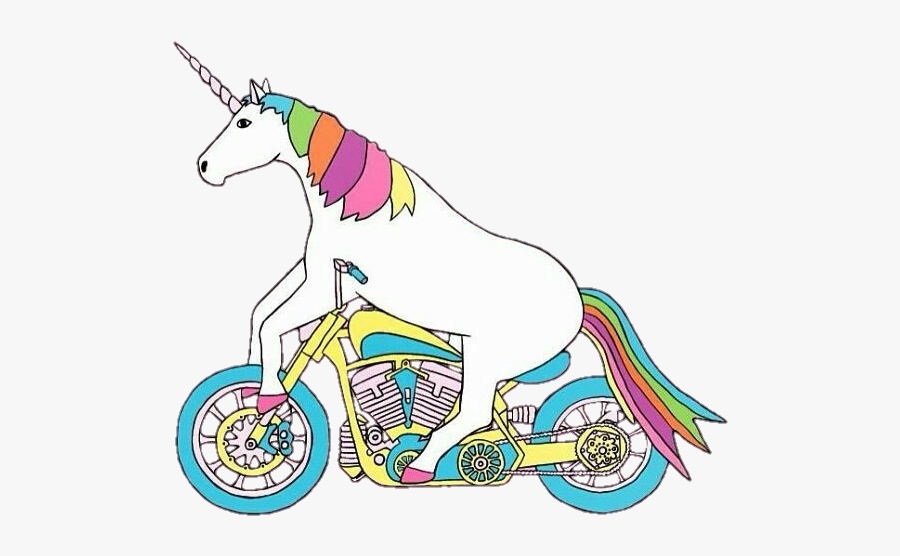 #motorcycle #harley #harleydavidson #unicorn - Unicorn On A Motorbike, Transparent Clipart