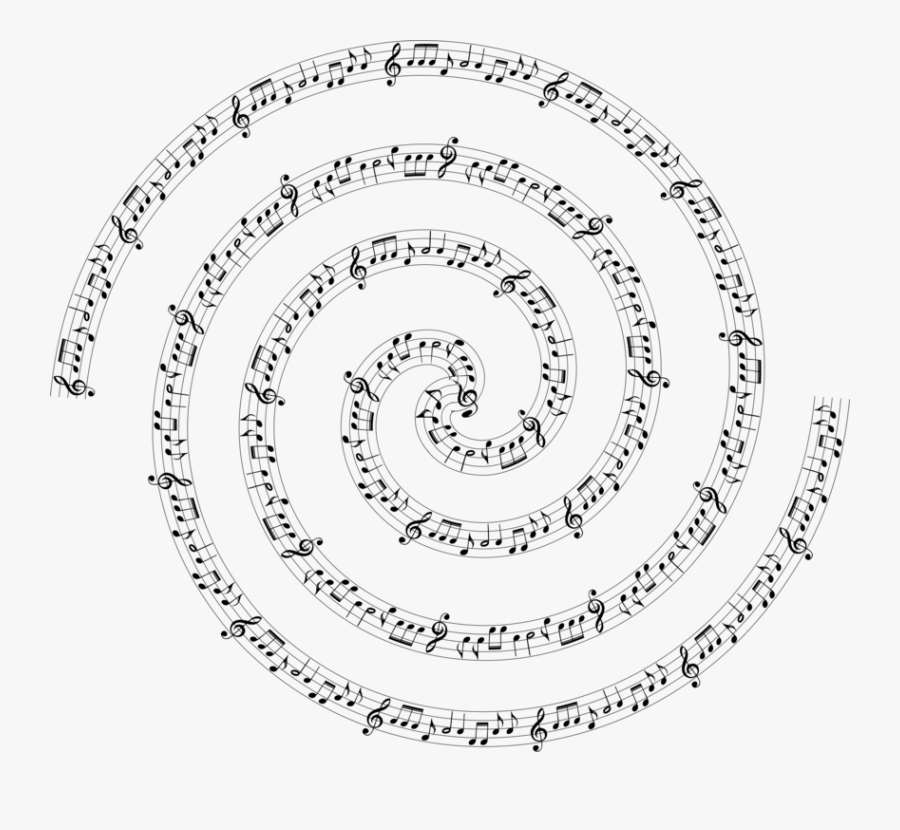 Line Art,area,text - Music Notes Spiral Png, Transparent Clipart