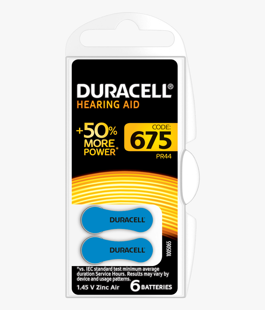 Aid Clipart Extra Battery - Duracell Hearing Aid 675, Transparent Clipart