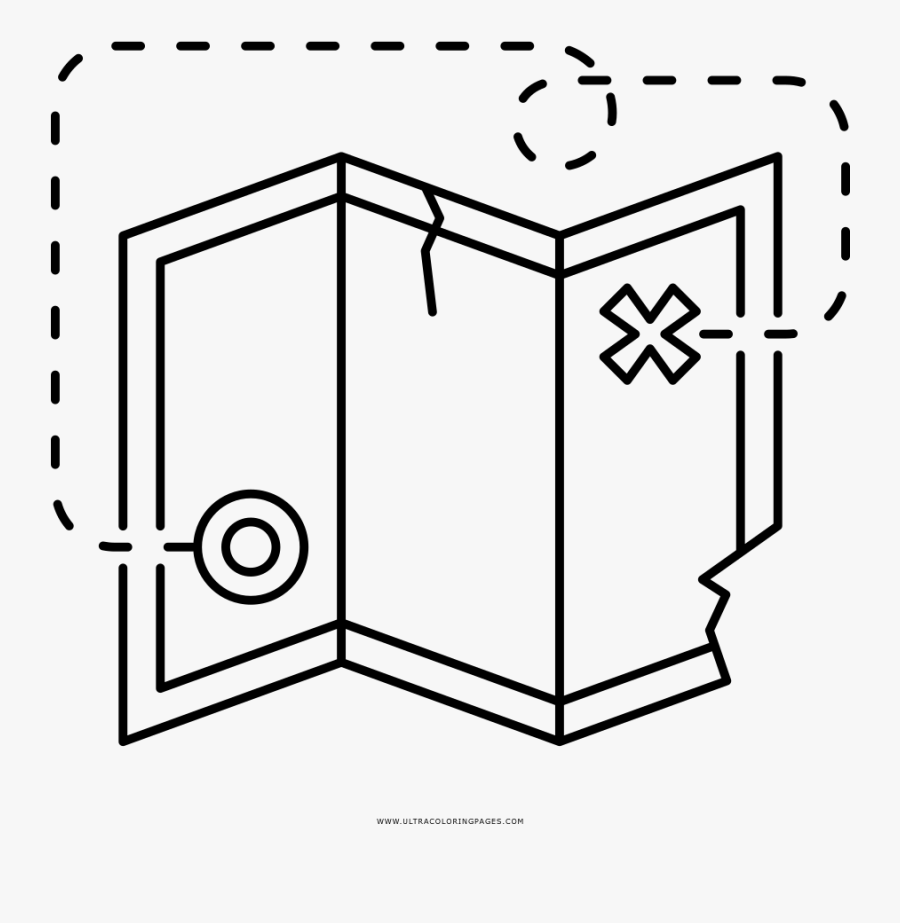 Treasure Map Coloring Page - Coloring Book, Transparent Clipart