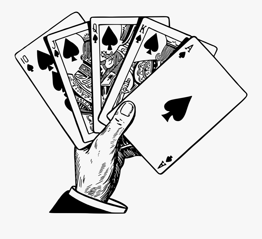 Clip Art People Playing Cards Clipart - Playing Cards Line Art, Transparent Clipart