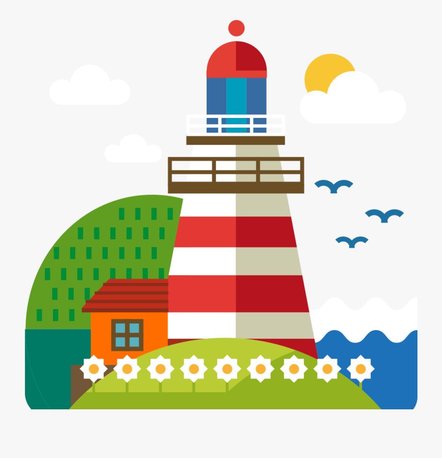 City Lighthouse Cartoon Png Free Photo Clipart, Transparent Clipart
