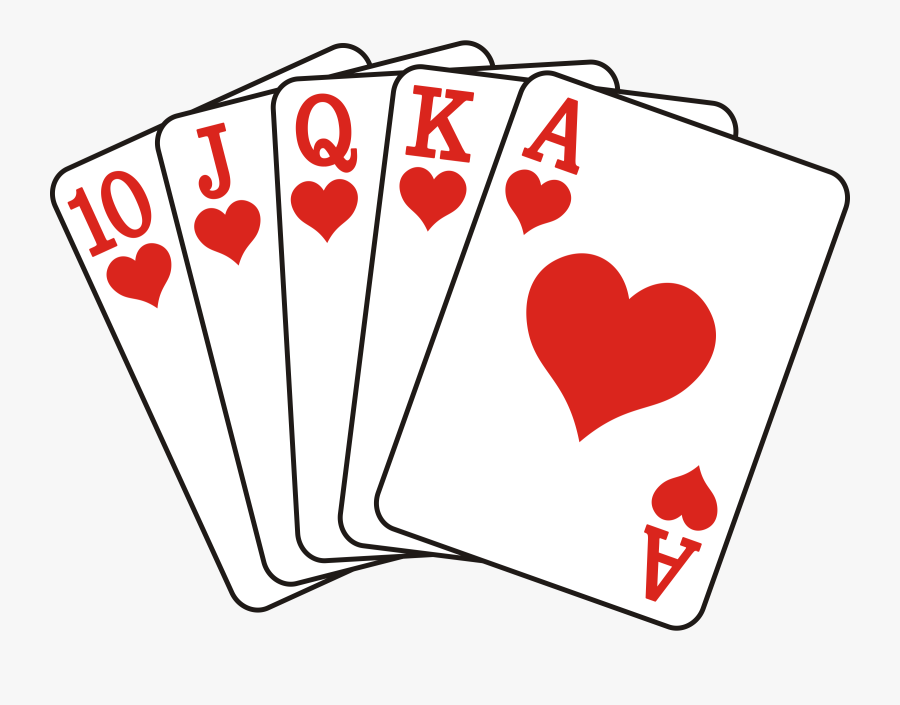 Transparent Card Game Clipart - Royal Flush Clipart, Transparent Clipart