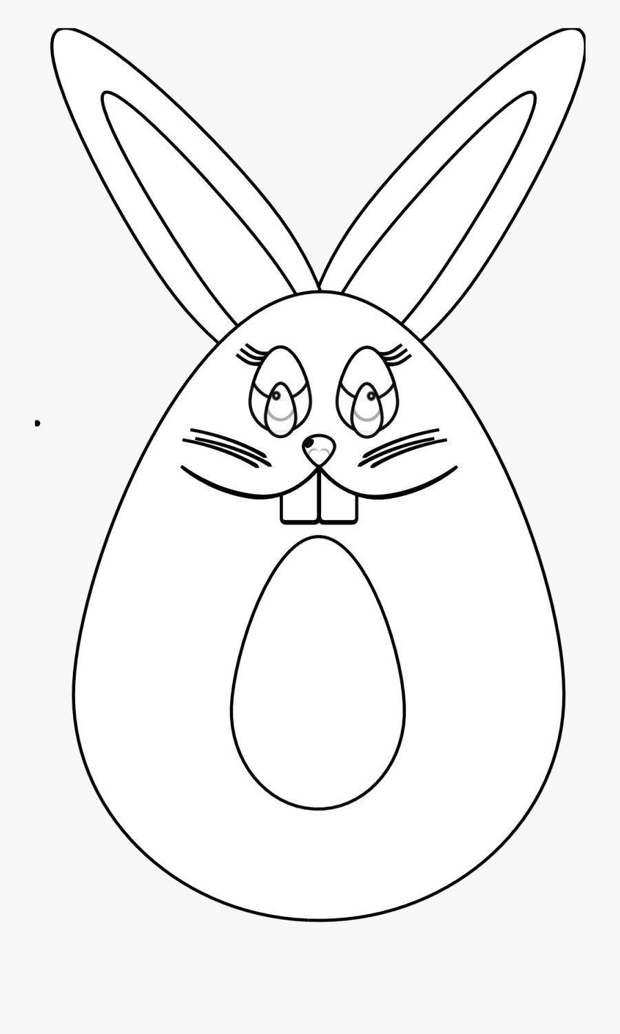 Zz Egg Bunny Grey Animal Sheet Page Black White Line - Cartoon, Transparent Clipart