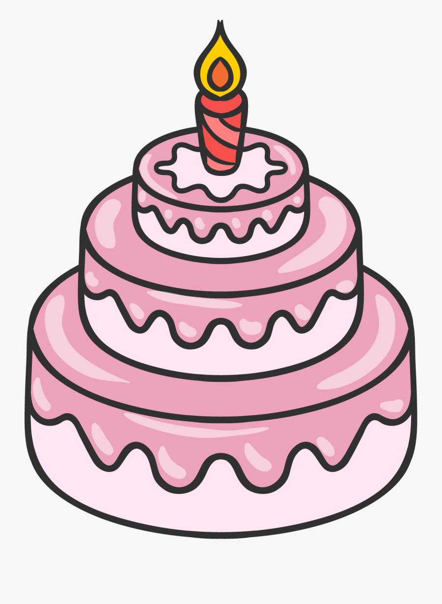 Clip Art Dessert Drawing - Pink Cake Painting, Transparent Clipart