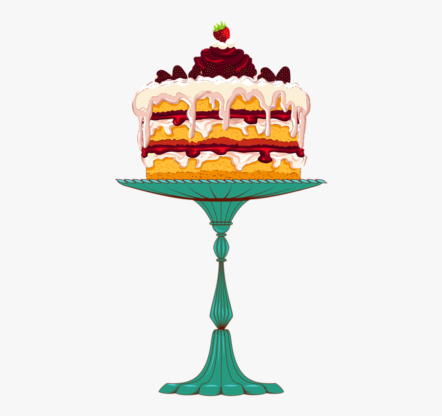 Transparent Sweets Clipart - Happy Birthday Strawberry Cake, Transparent Clipart
