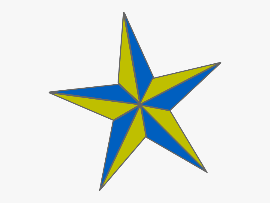 Transparent Gold - Blue And Gold Star, Transparent Clipart