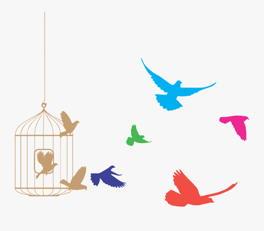Birds Flying From Cage Clipart - Flying Birds Tattoo Designs, Transparent Clipart