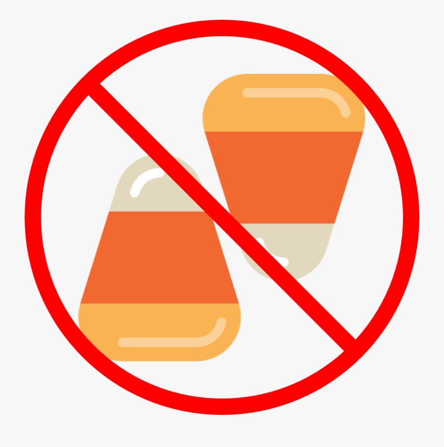 Halloween Health Candy Corn - No Smoking Sign Grey, Transparent Clipart