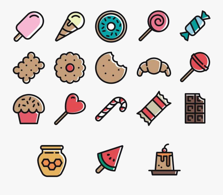 Ice Cream Candy Dessert Icon - Sweets Icon Vector Png, Transparent Clipart