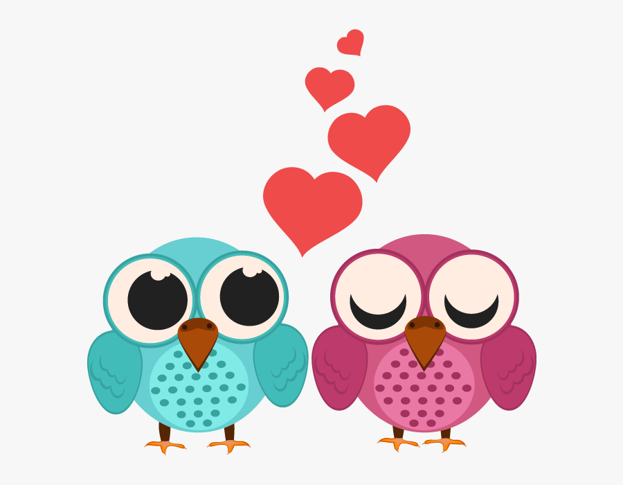 Valentines Day Loving Bird Couple Cartoon - Valentines Day Cartoon Png, Transparent Clipart