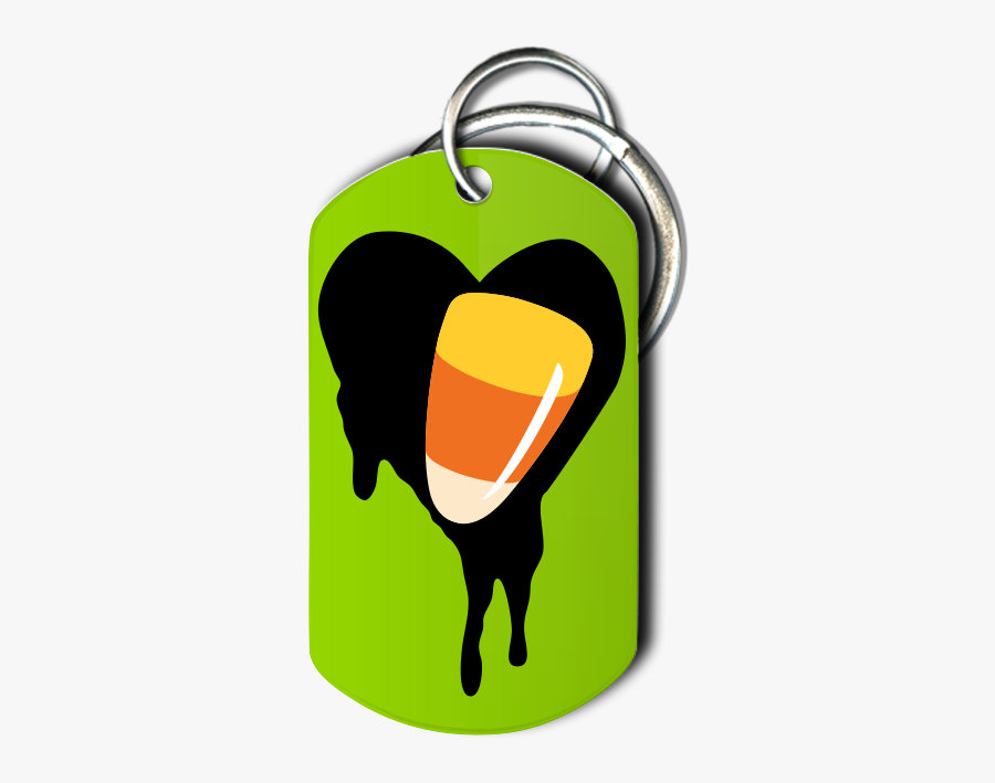 I Heart Candy Corn Halloween Key Chain Front - Illustration, Transparent Clipart