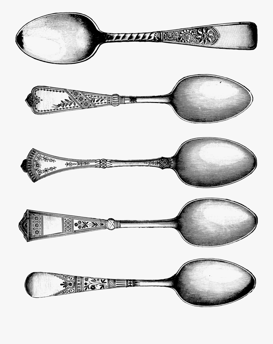 Vintage Spoons Image Oh - Set Of Spoon Clipart, Transparent Clipart