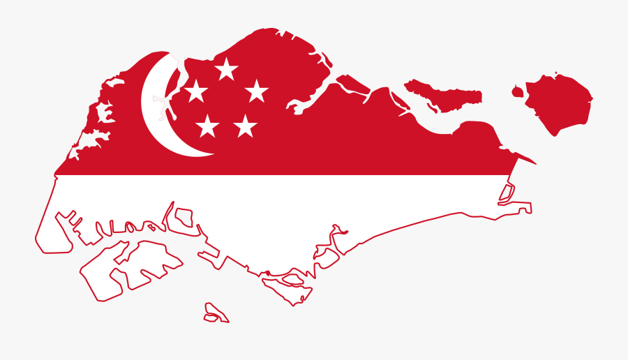 Singapore Island Clipart - Singapore Flag In Country, Transparent Clipart