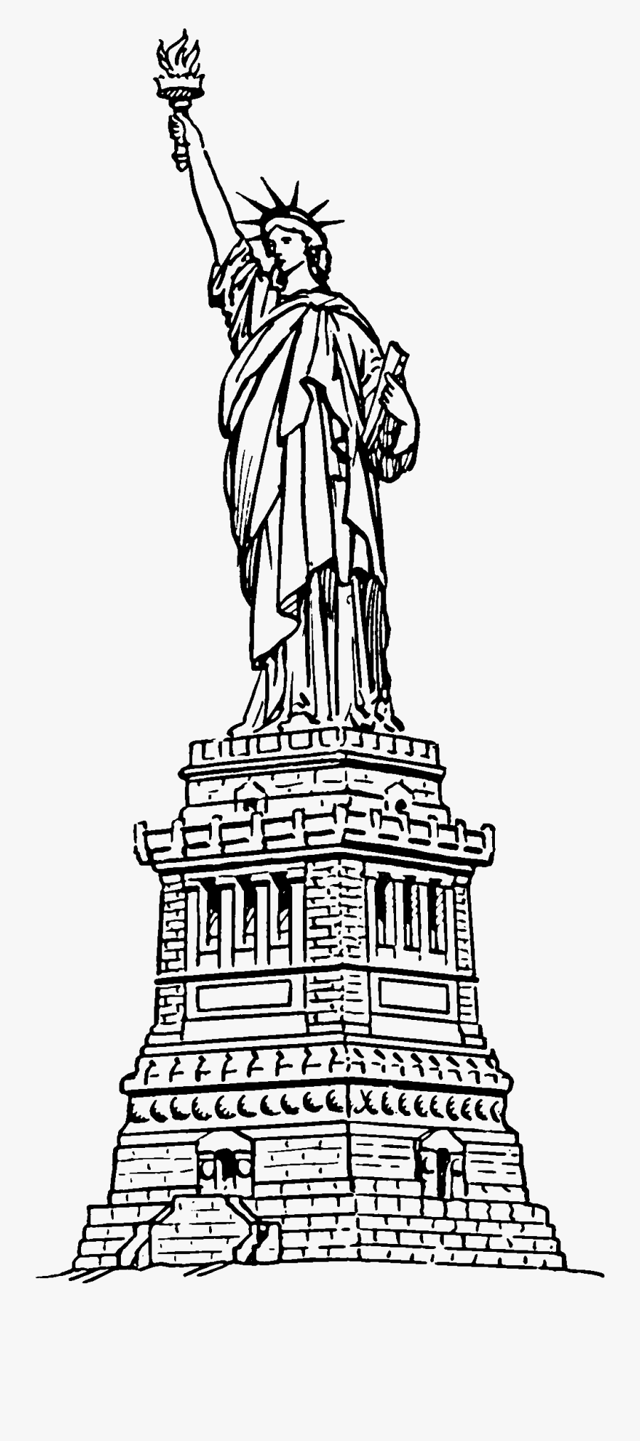 Clip Art Library Download Interactive Drawing Island - Coloring Statue Of Liberty, Transparent Clipart