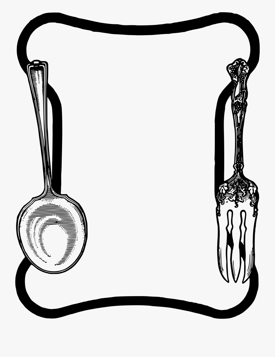 Spoon Fork Frame Clip Arts - Spoon And Fork Frame, Transparent Clipart
