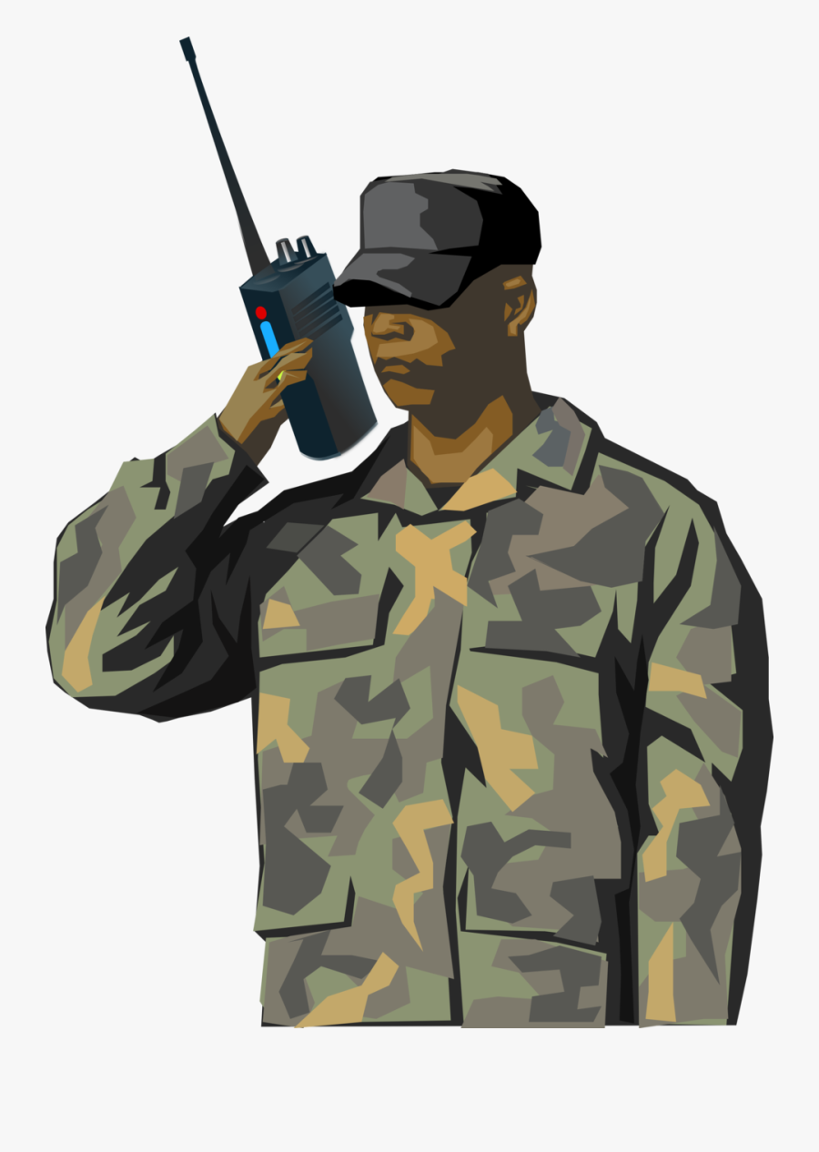 Soldier Walkie Talkie, Transparent Clipart