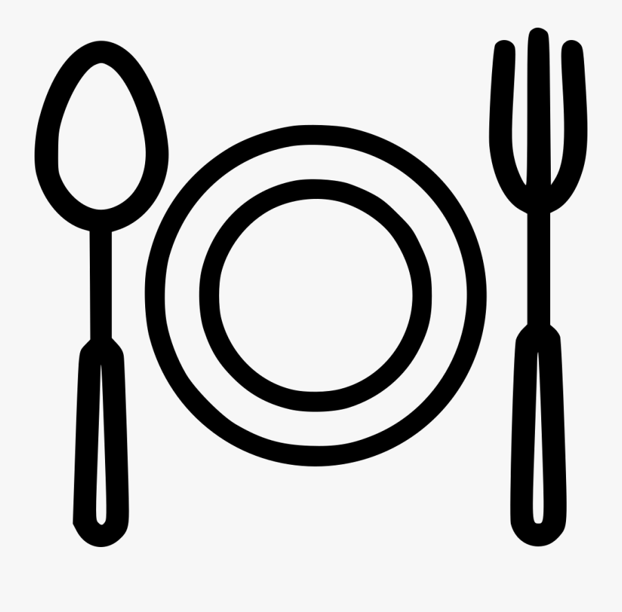 Transparent Spoon Clipart Black And White - Fork And Spoon Png Icon, Transparent Clipart