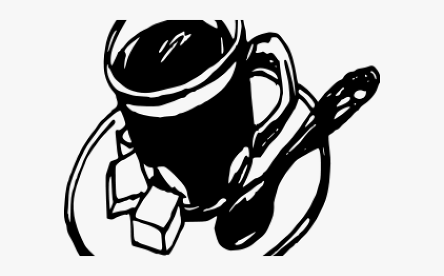 Spoon Clipart Line Drawing - Coffee Cup Drawing Png, Transparent Clipart