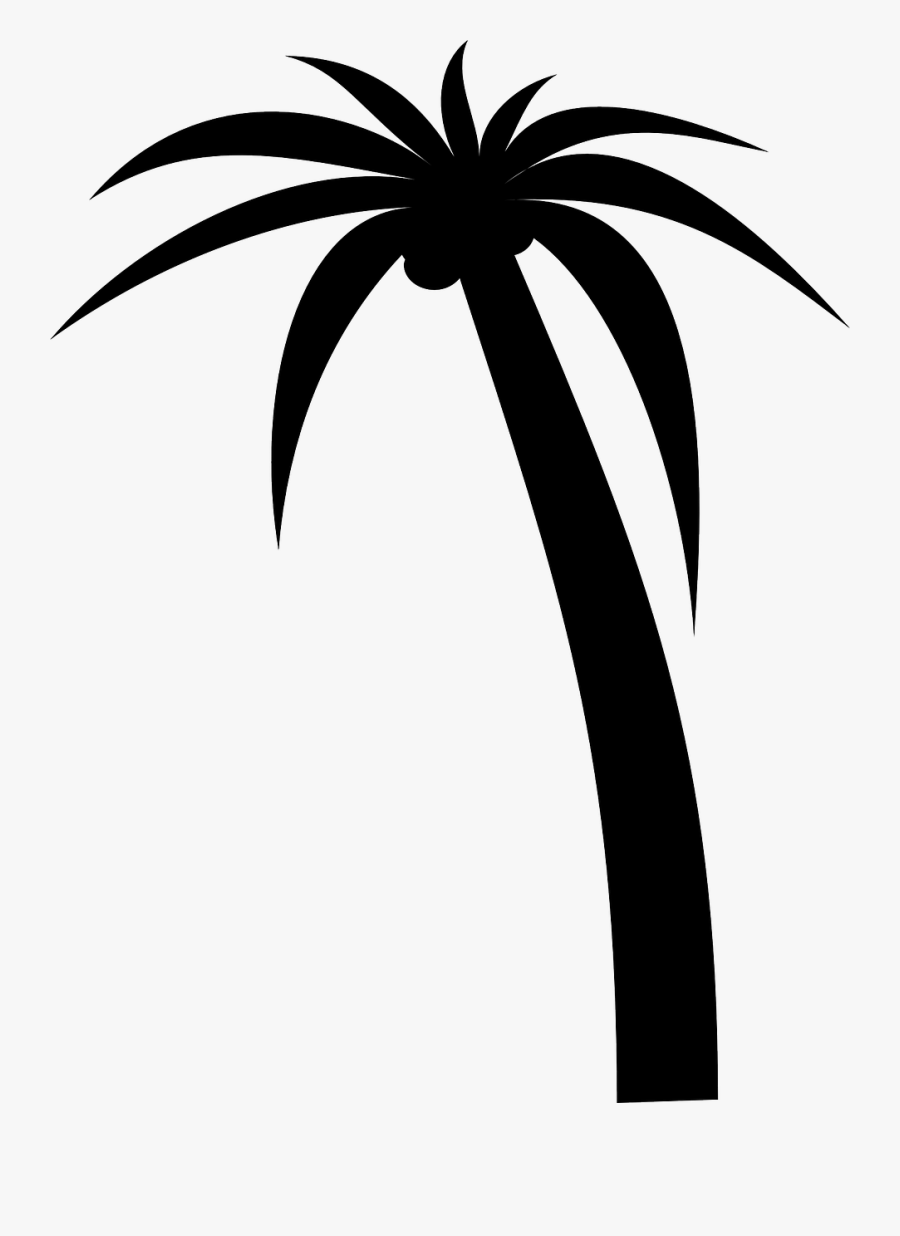 Palm Tree Silhouette - Palm Tree Clip Art Blue, Transparent Clipart