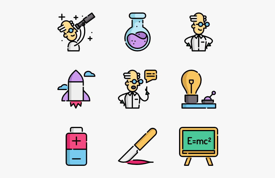 Mad Science - Happy Birthday Flat Icon, Transparent Clipart