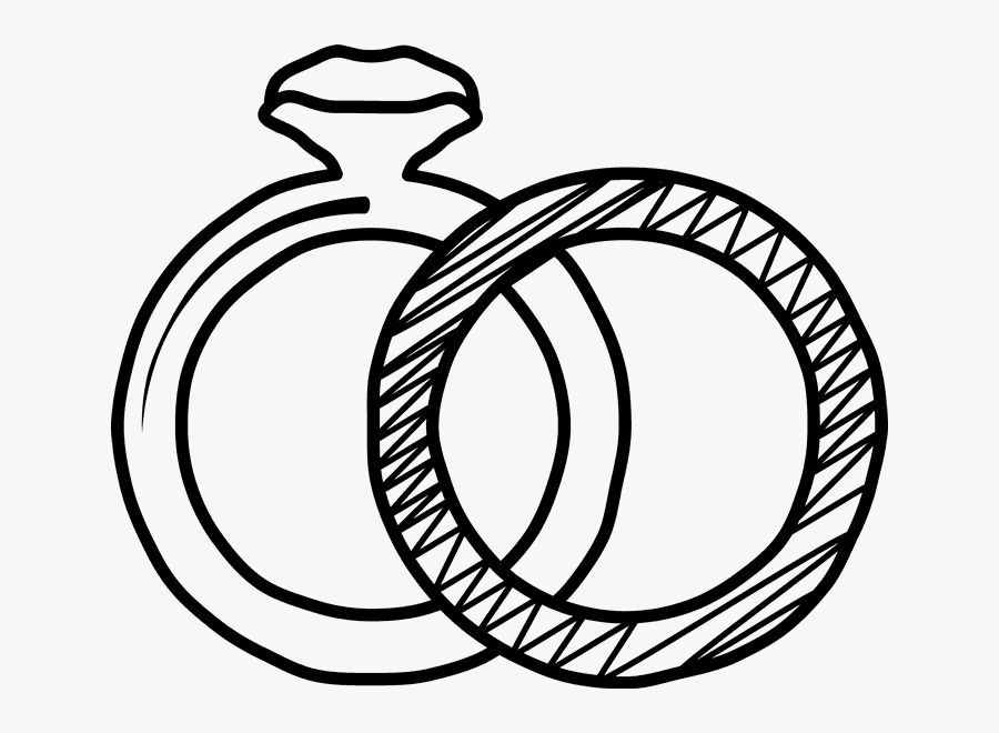 Wedding Rings Art Transparent Drawn, Transparent Clipart