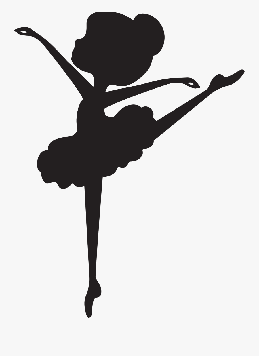 Ballerina Girl Silhouette, Transparent Clipart