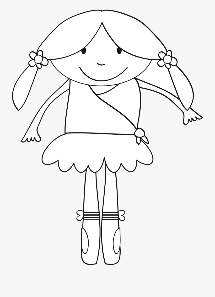 Ballerina Girl Line Art Clip Arts - Ballerina Girl Black And White Clipart, Transparent Clipart