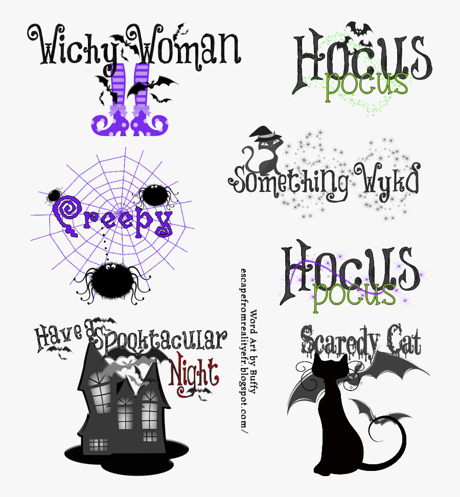 Ftu Halloween Word Art By Buffy Many Of The Images - Halloween Word Art Png, Transparent Clipart