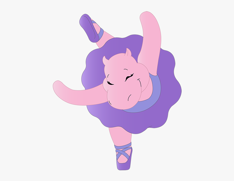 Removable Wall Characters Once - Clipart Hippo Ballet Transparent, Transparent Clipart