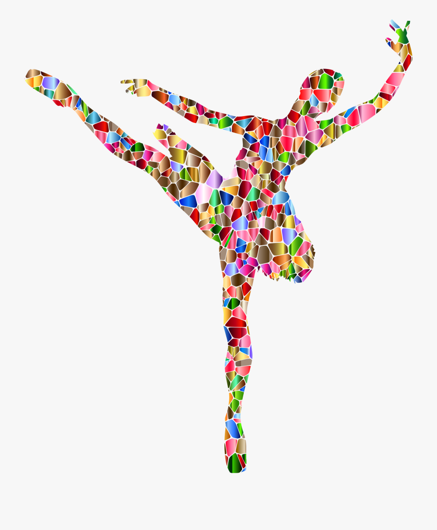 Polyprismatic Tiled Ballerina Clip Arts - Dança Colorida Png, Transparent Clipart