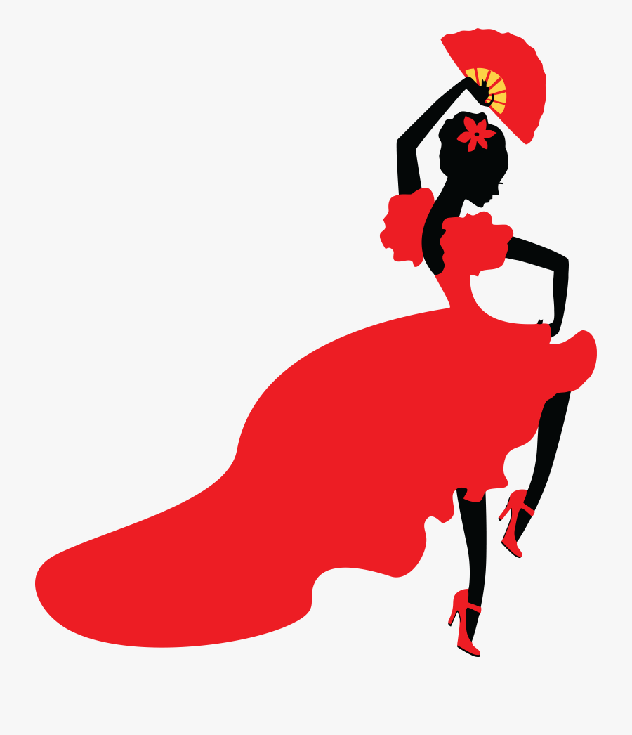Spanish Flamenco Dancer Cartoon, Transparent Clipart