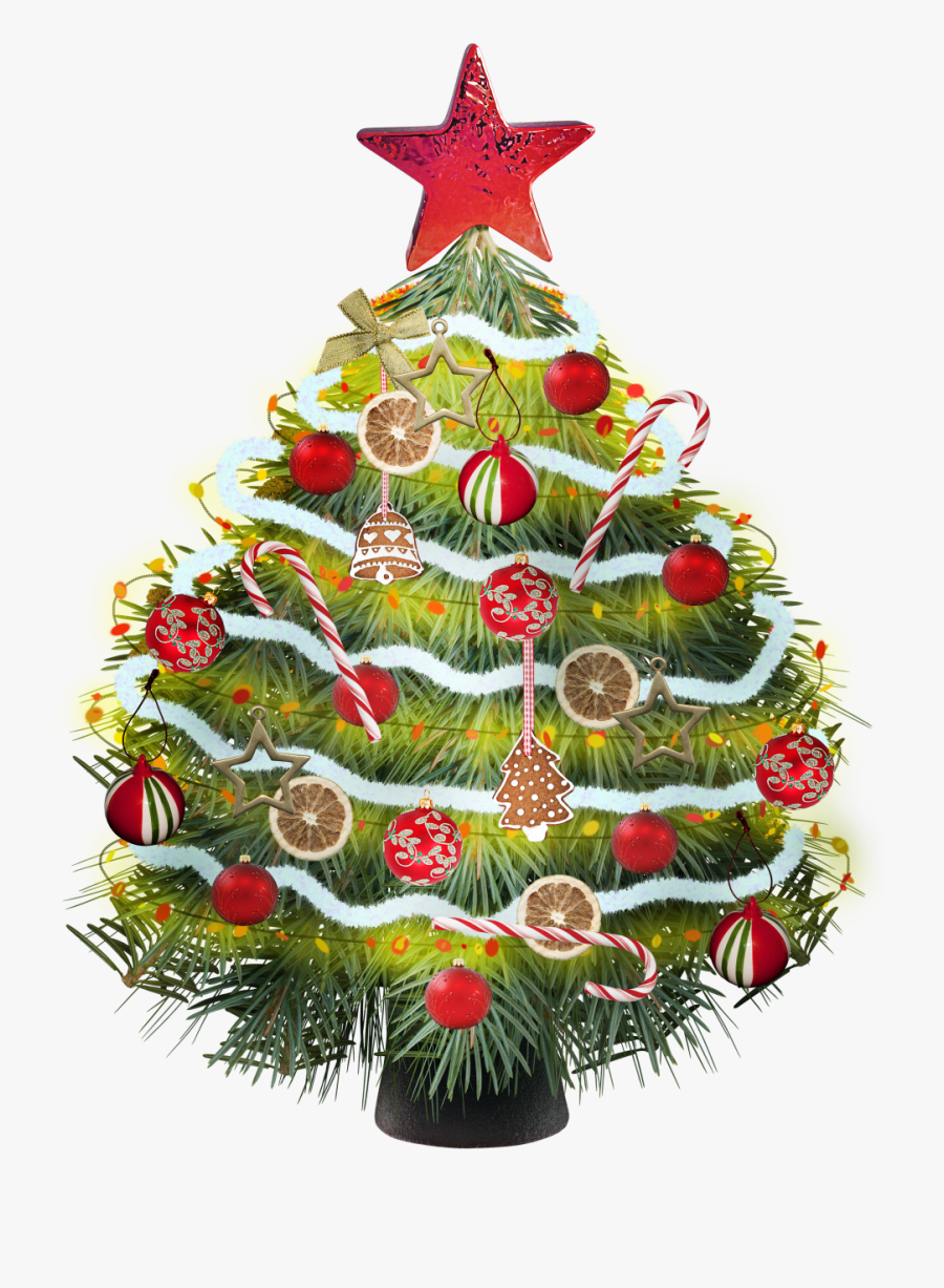 Christmas Tree Clipart With Colorful Christmas Toys - Новогодние Украшений На Прозрачном Фоне, Transparent Clipart