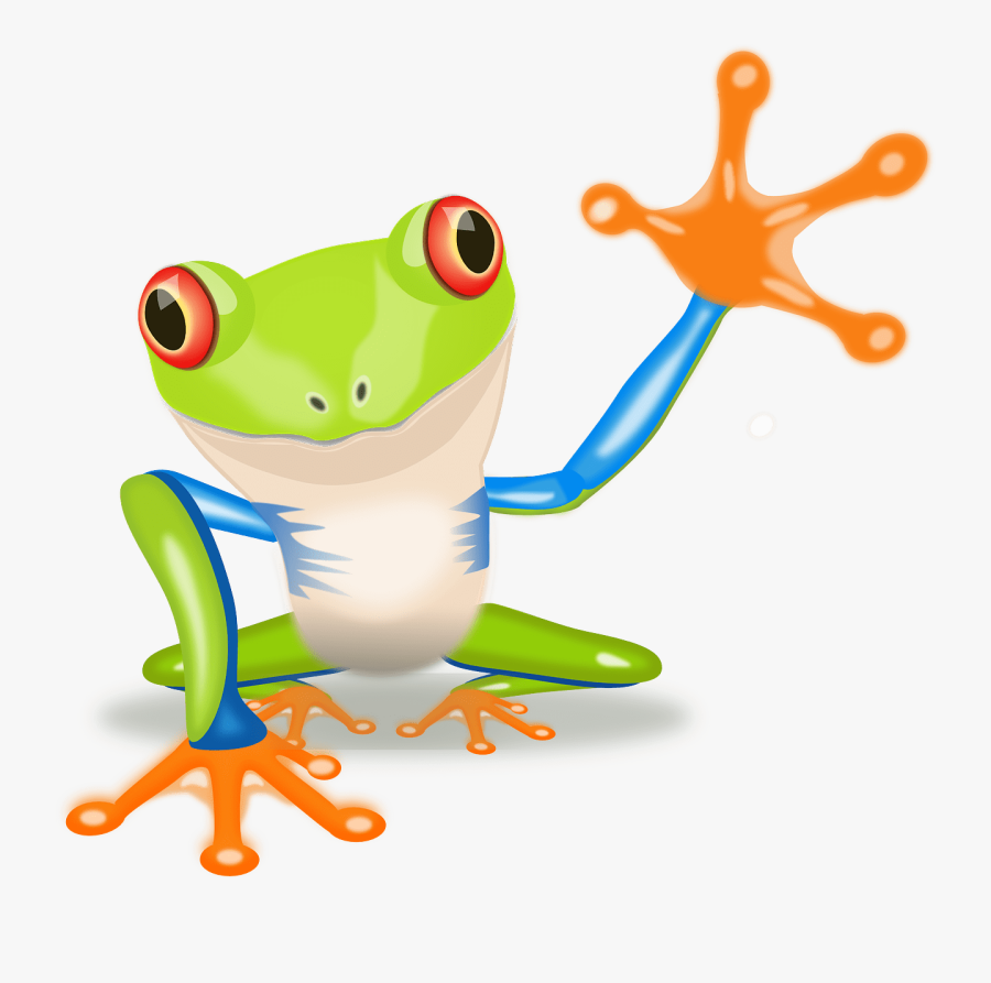 Frog-by Sonny - Cartoon Colorful Frog, Transparent Clipart