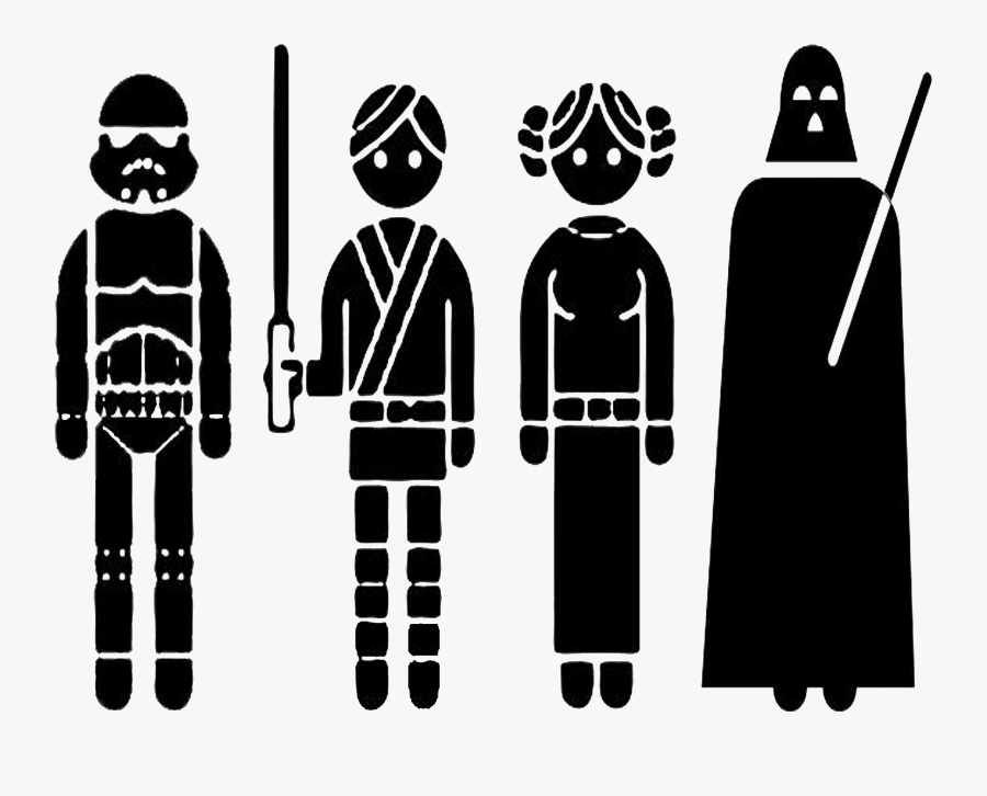 Yoda Stormtrooper Anakin Skywalker Star Wars - Outline Of Star Wars Characters, Transparent Clipart
