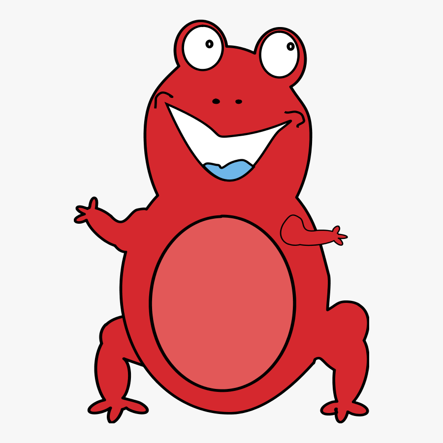 Frog Smiling Cartoon Funny Comic - Cartoon Frog Red Png, Transparent Clipart