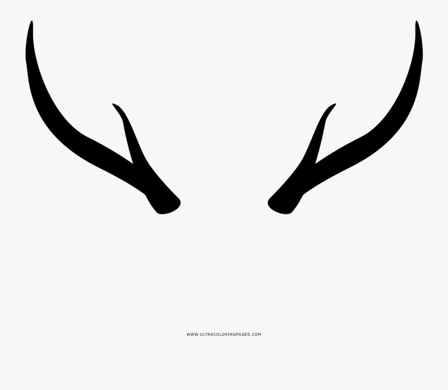 Antlers Coloring Page - Um Chifre De Desenho, Transparent Clipart