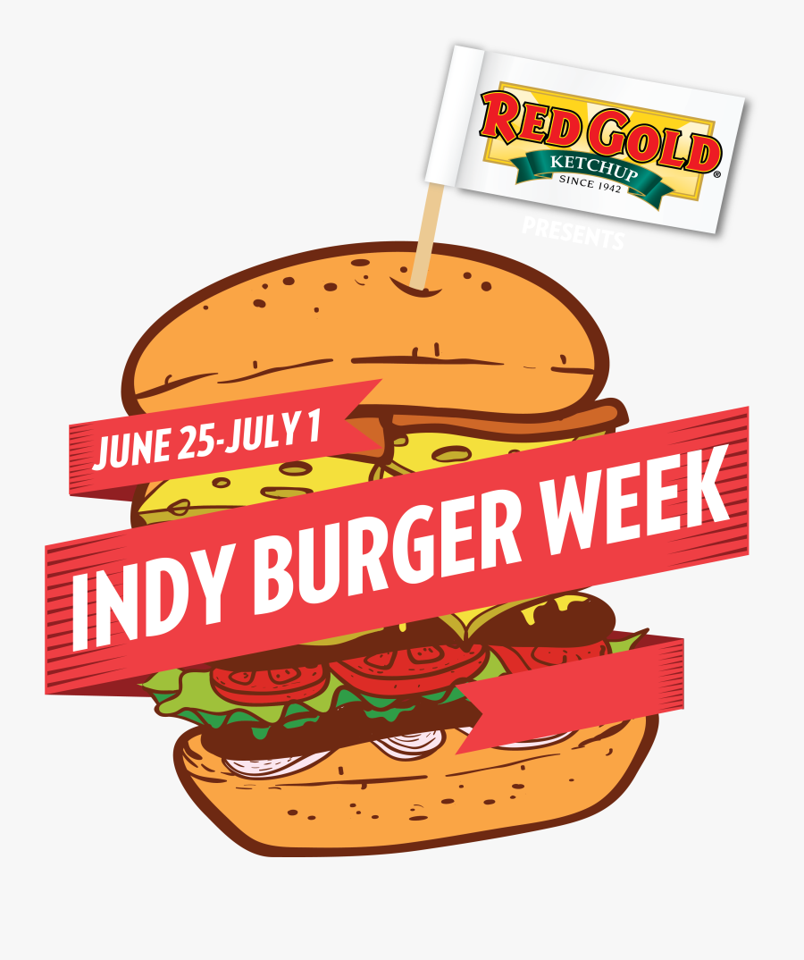 Indy Burger Week - Red Gold, Transparent Clipart