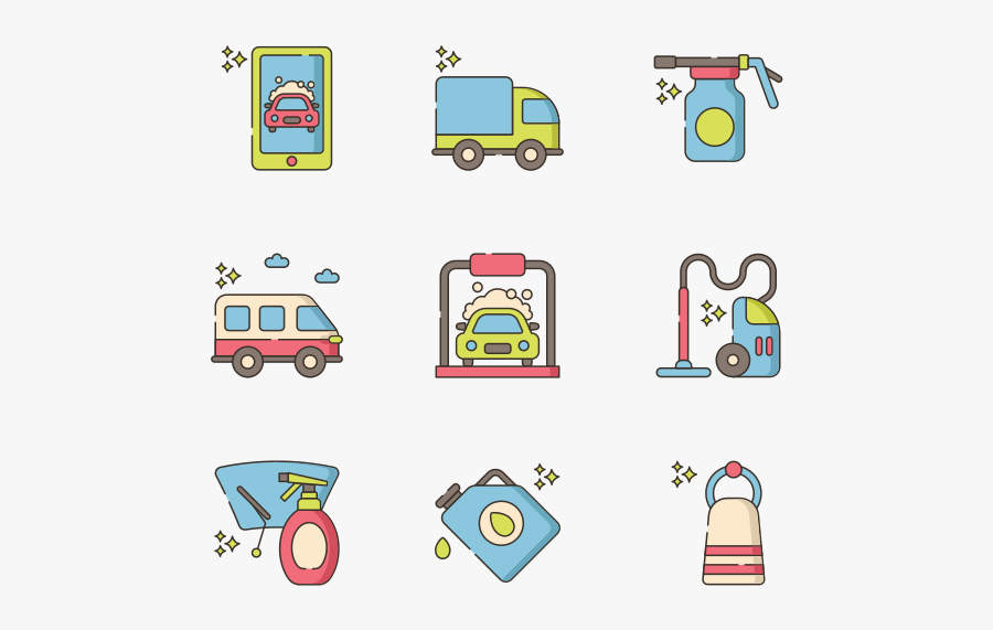 Car Wash - Wash Car Icon Colour, Transparent Clipart