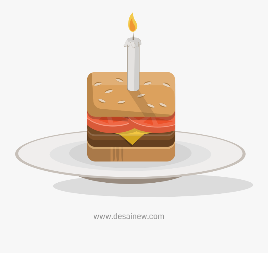Birthday Burger Vector - Clip Art, Transparent Clipart
