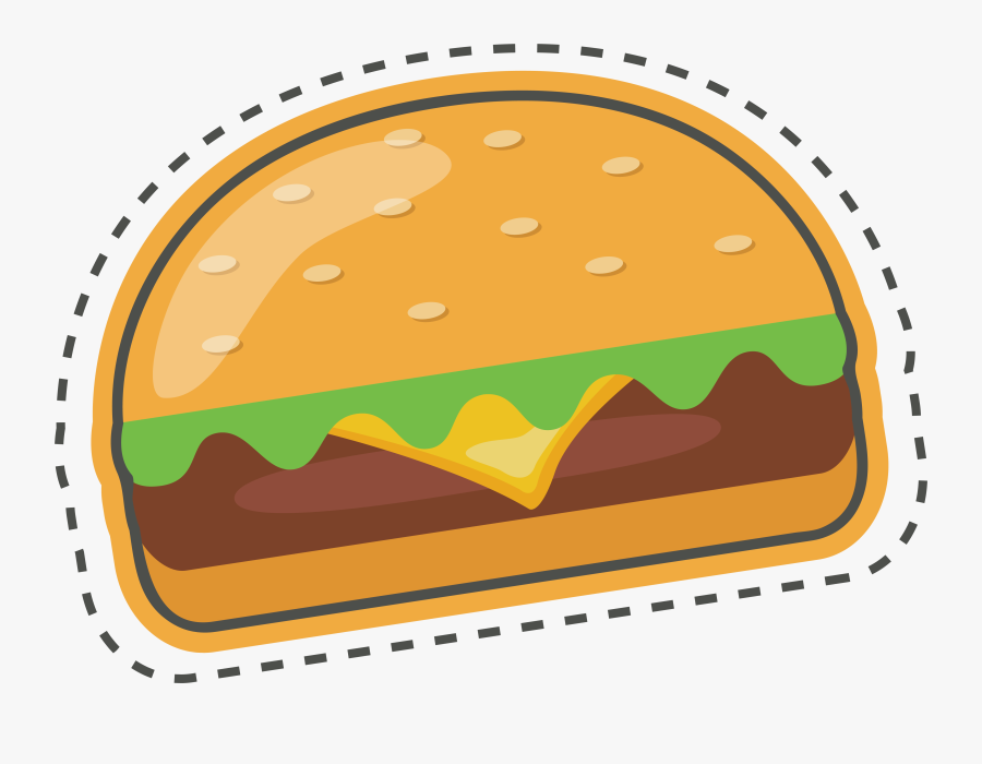 Clip Art Hamburger Steak Food Sticker - Food Sticker Transparent Background, Transparent Clipart