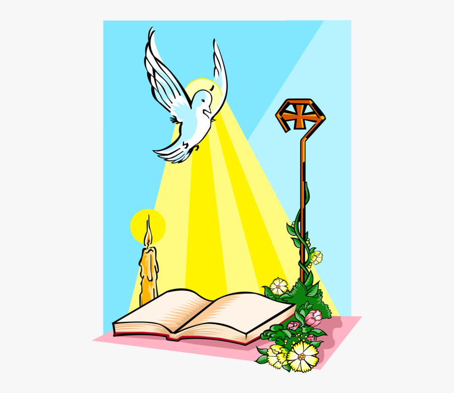 Vector Illustration Of Holy Spirit Dove Descending, Transparent Clipart