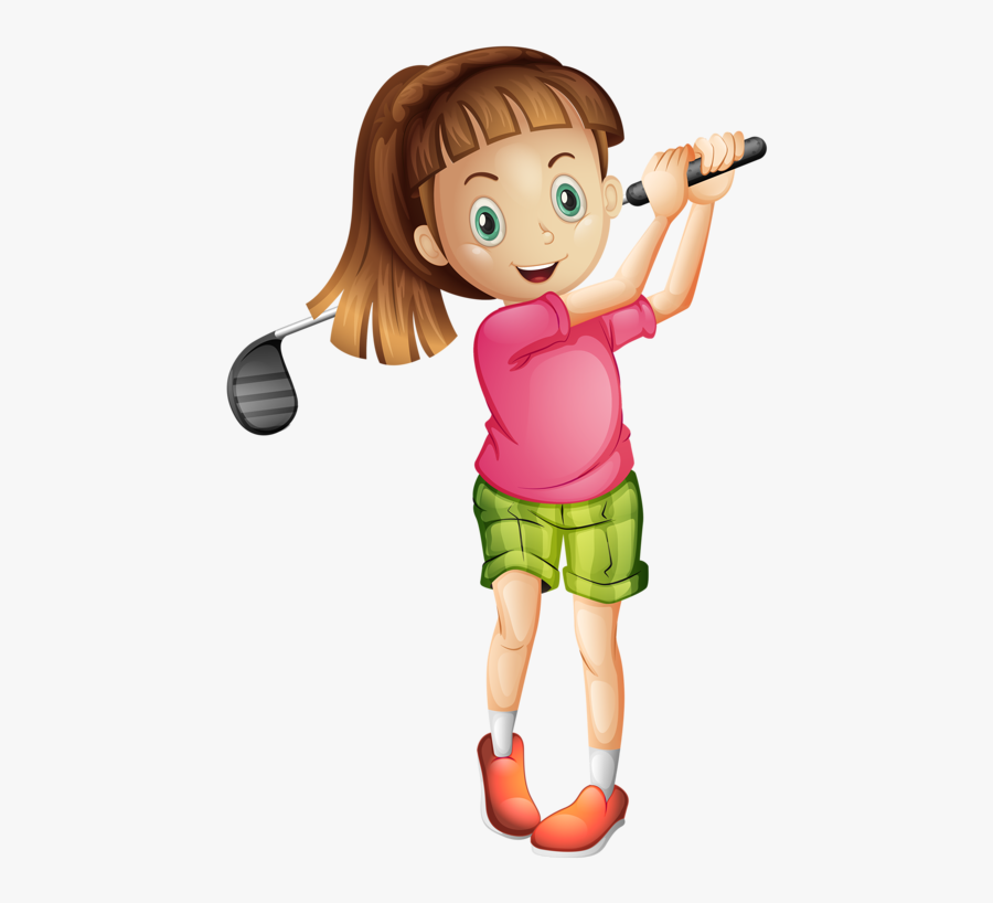 Фотки Sports Day, Kids Sports, Little Sport, Cartoon - Girl Golf Player Clipart, Transparent Clipart
