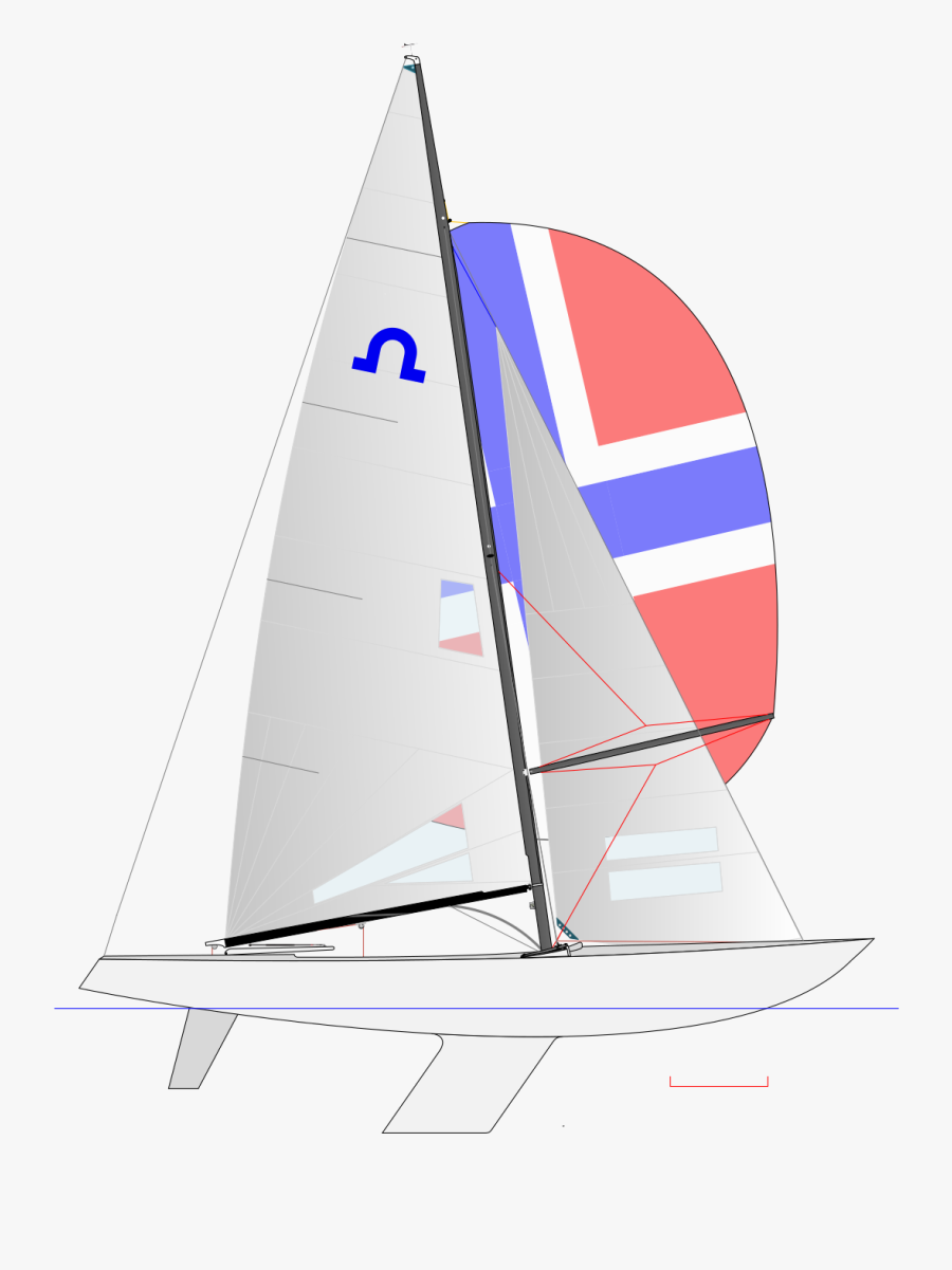 Sailboat Line Drawing - Soling Velero, Transparent Clipart